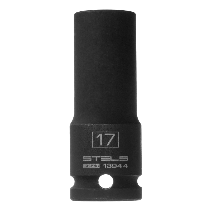 Головка ударная удлиненная шестигранная, 17 мм, 1/2, CrMo Stels (13944)