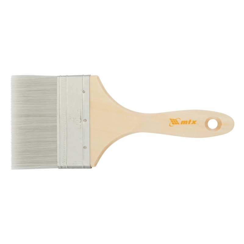 Кисть плоская для лаков "Евро" 4", искусственная щетина, деревянная ручка MTX (83090)