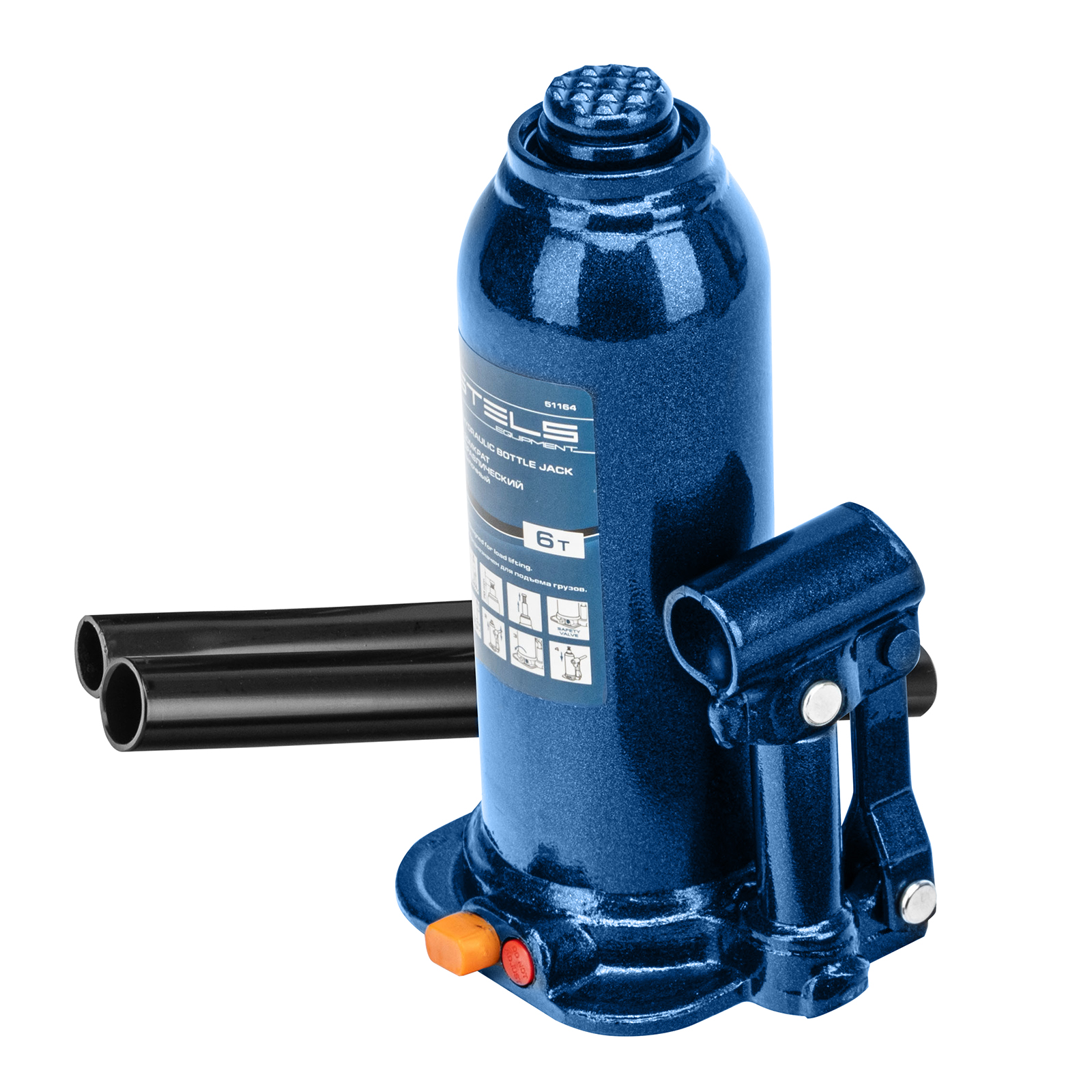 Домкрат гидравлический бутылочный, 6 т, h подъема 207-404 мм Stels (51164)