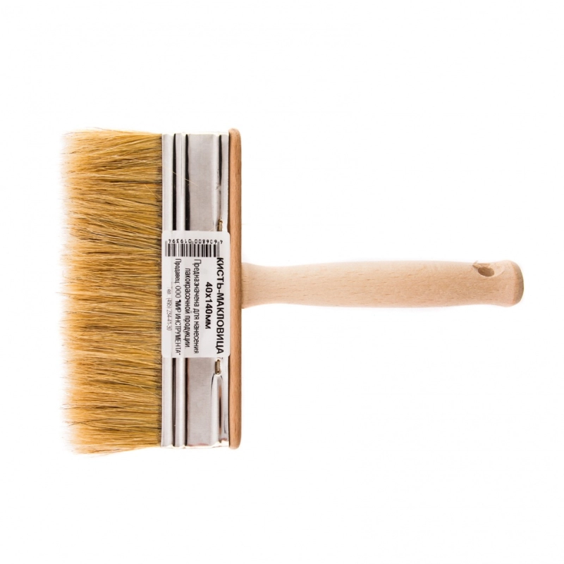 Кисть-ракля, 40 х 140 мм, натуральная щетина, деревянный корпус, деревянная ручка (84078)