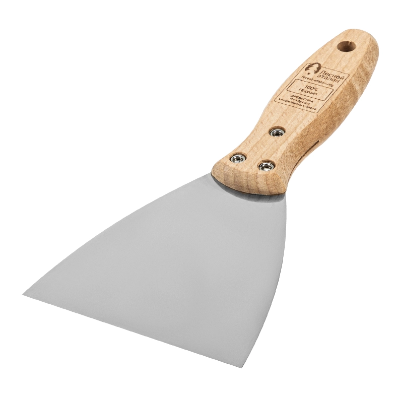 Шпательная лопатка из нержавеющей стали, 100 мм, буковая рукоятка, EFP Matrix (85617)