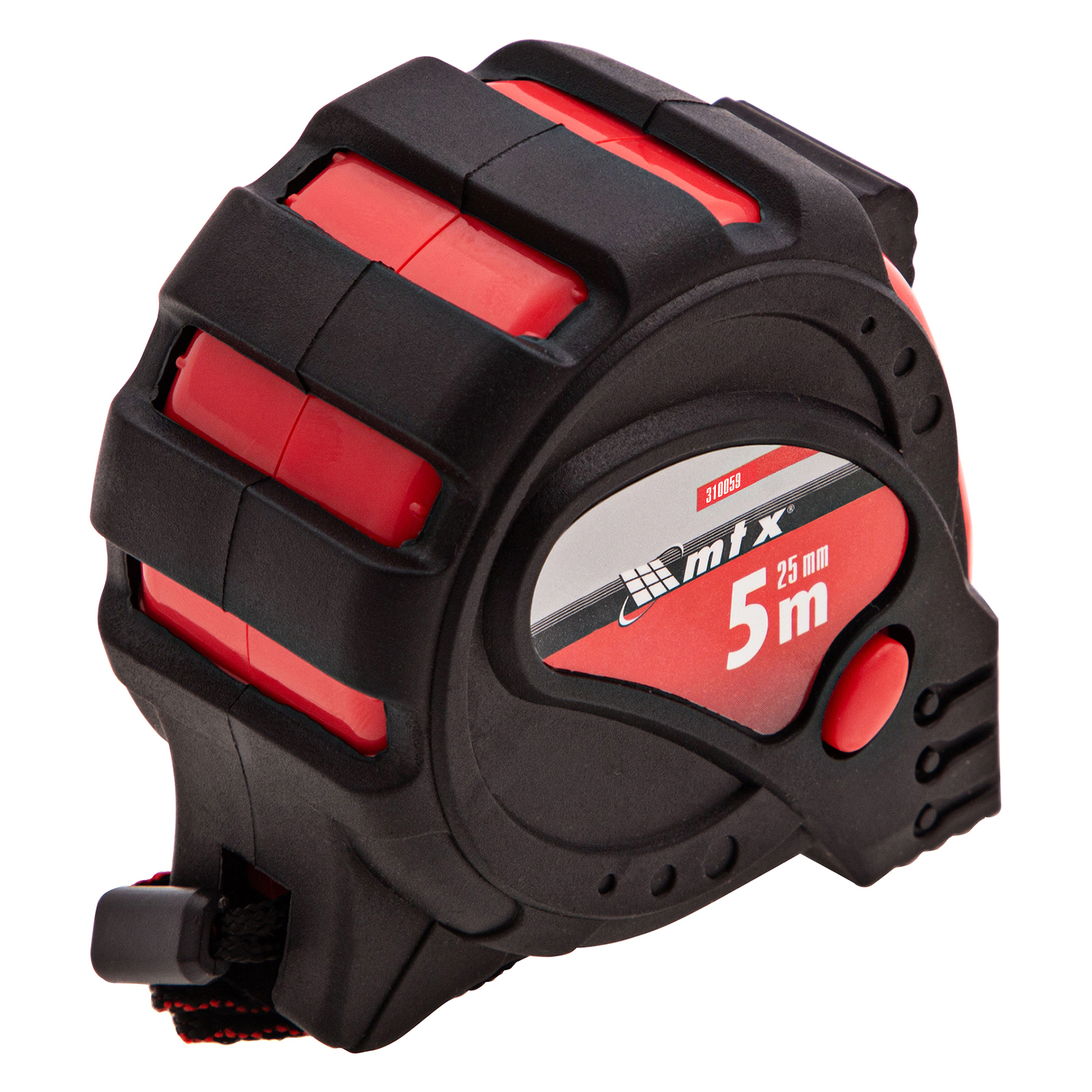 Рулетка Status Magnet 3 fixations,5 м х 25 мм,обрезиненный корпус,зацеп с магнитом Matrix (31005)