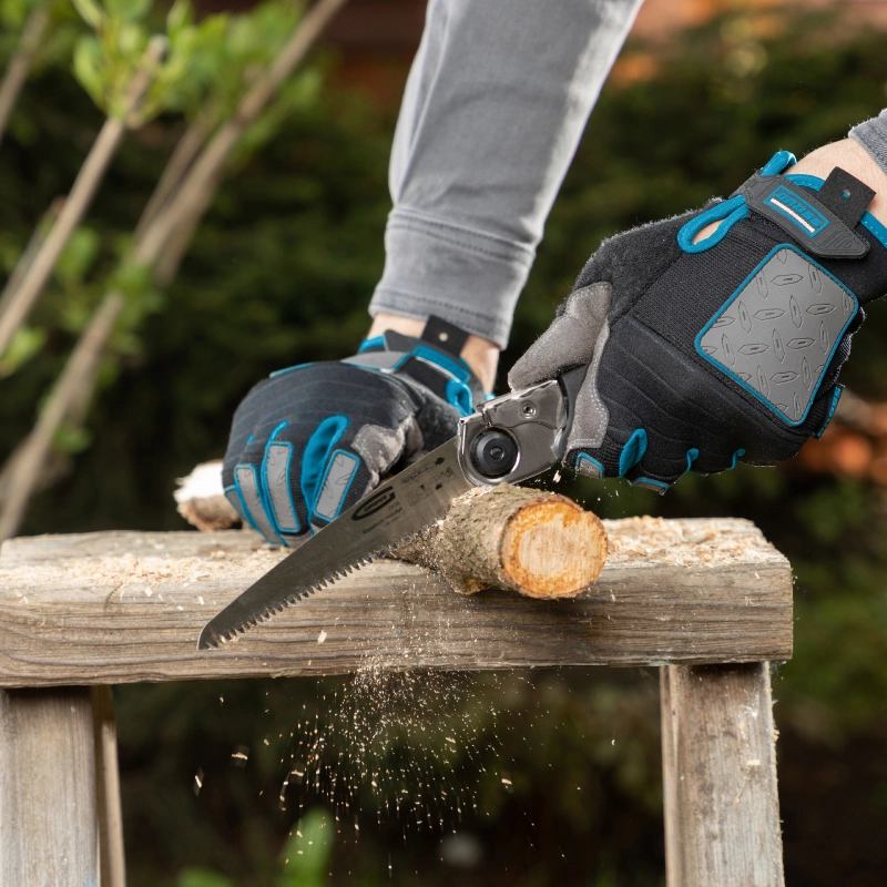 Пила по дереву Piranha, складная, для кемпинга и сада, 130 мм, 8-9 TPI, каленый зуб 3D, обрезиненная рукоятка, кобура Gross (23620)