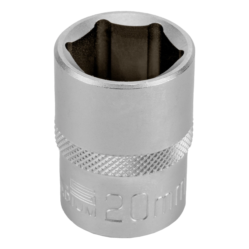 Головка торцевая, 20 мм, шестигранная, CrV, под квадрат 1/2 Stels (13831)