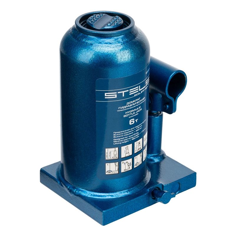 Домкрат гидравлический бутылочный телескопический, 6 т, H подъема 170-420 мм Stels (51117)