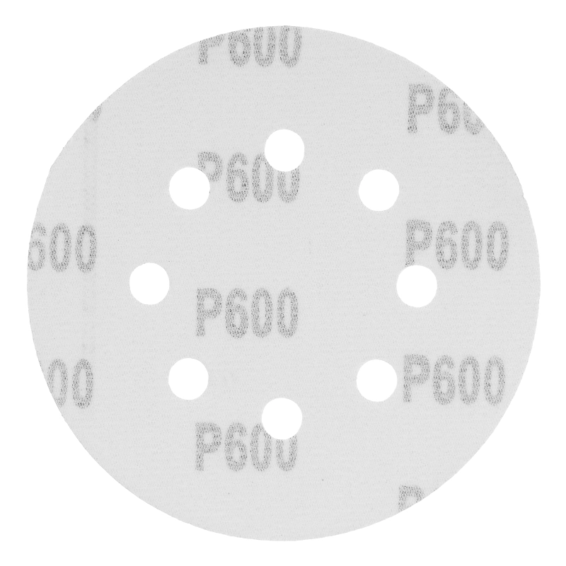 Круг абразивный на ворсовой подложке под "липучку", перфорированный, P 600, 125 мм, 5 шт Matrix (73817)