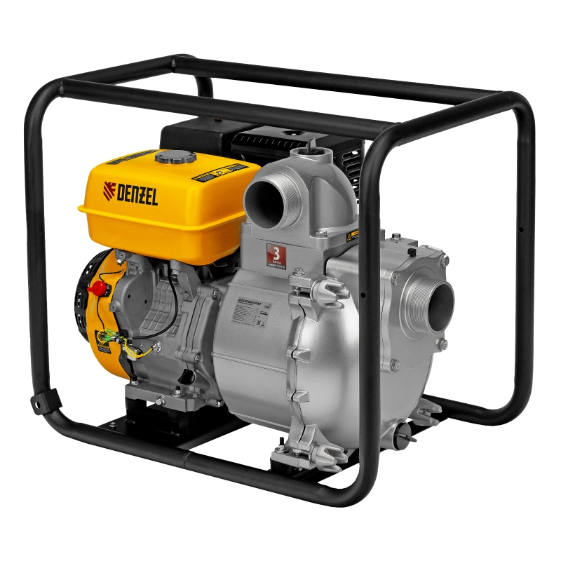 Мотопомпа бензиновая для грязной воды PX-80D, 15 л.с, 3", 1500 л/мин, глубина 8 м , напор 30 м Denzel (99204)