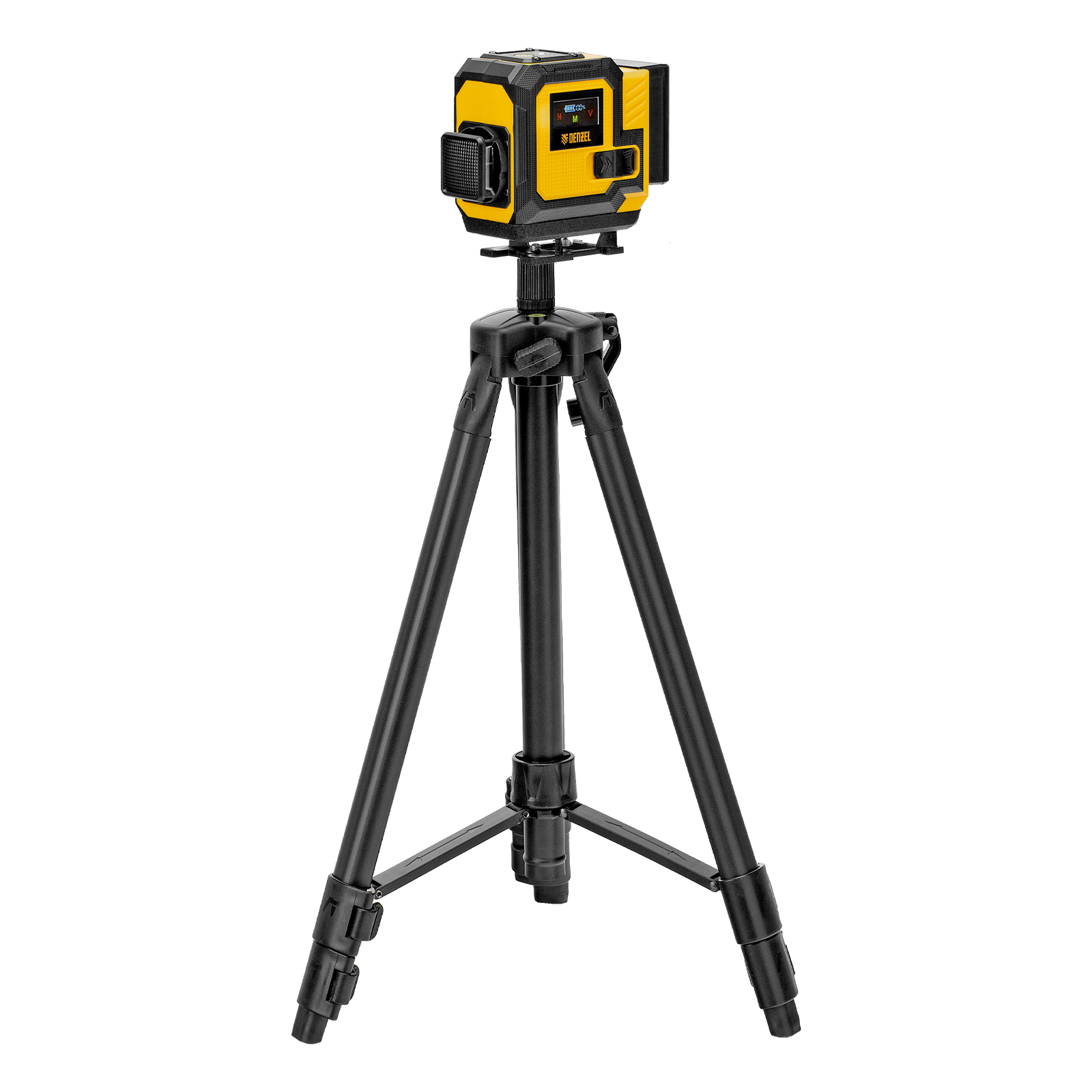 Лазерный уровень мультипризменный DLV-360-3T, 30 м, зеленый луч, Li-Ion 2,4 Aч, штатив  Denzel (350805)