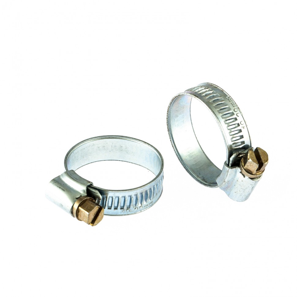 Хомуты металлические, червячные 19-29 мм, ширина 12 мм, английский тип, W1, 2 шт Сибртех (47667)