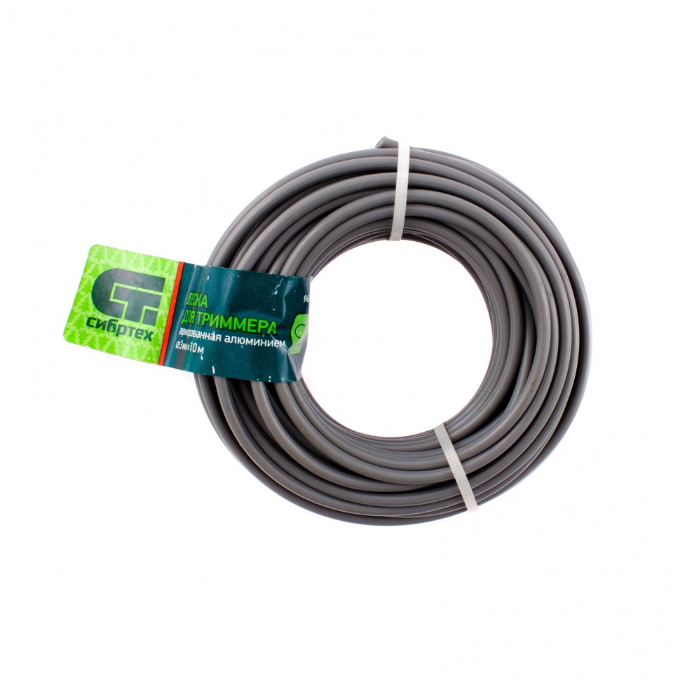 Леска для триммера круглая, армированная алюминием, 3.0 мм х 10 м, Сибртех (961945)