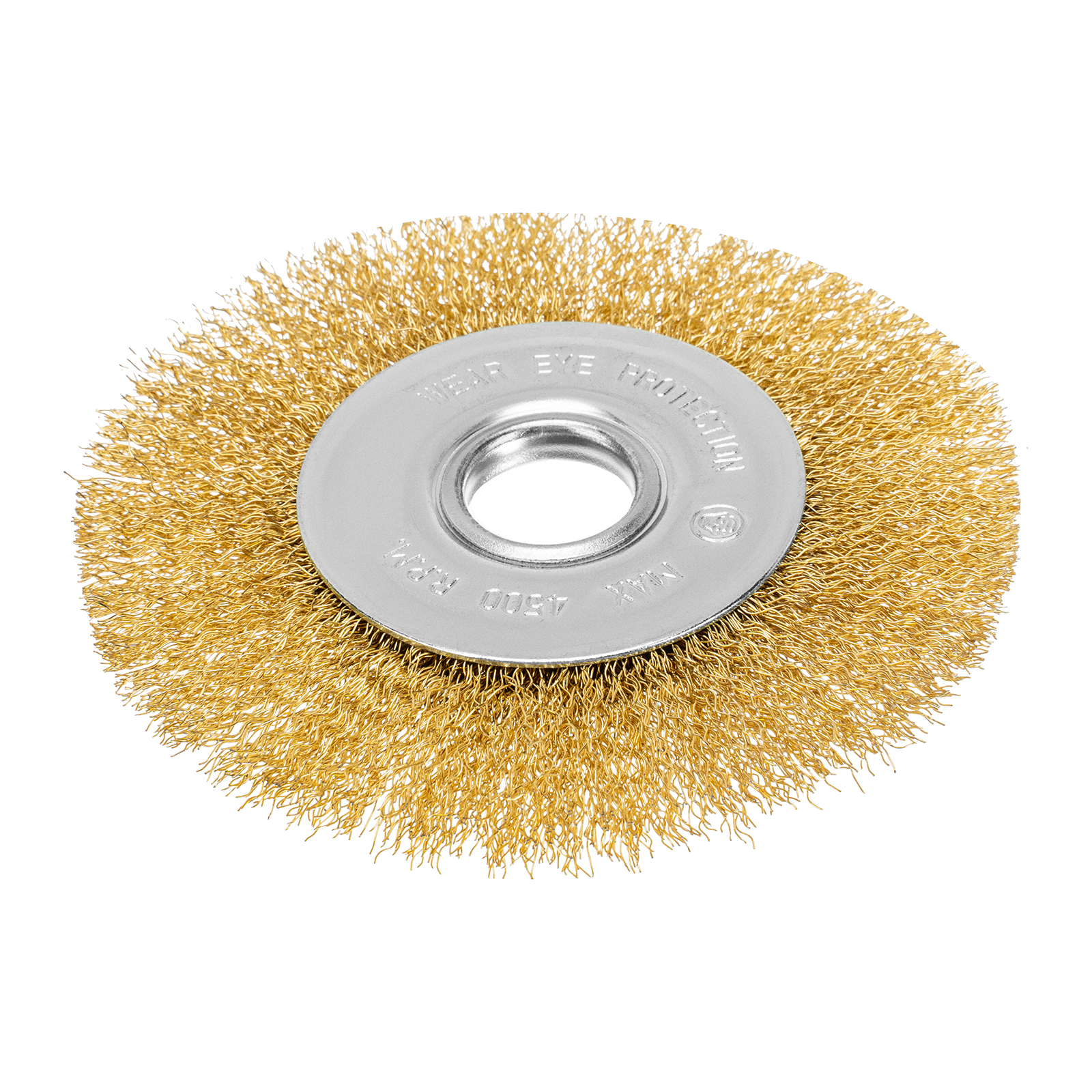 Щетка для УШМ, 125 мм, посадка 22.2 мм, плоская, латунированная витая проволока Matrix (74656)