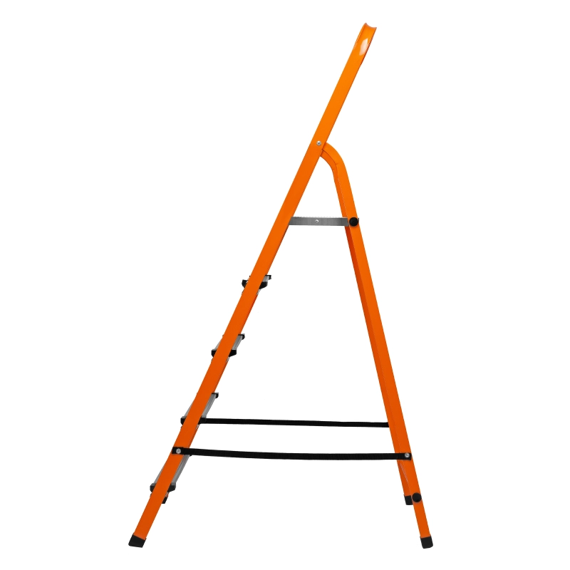 Стремянка, 5 ступеней, стальной профиль, ступени сталь, оранжевая, Сибртех (97965)