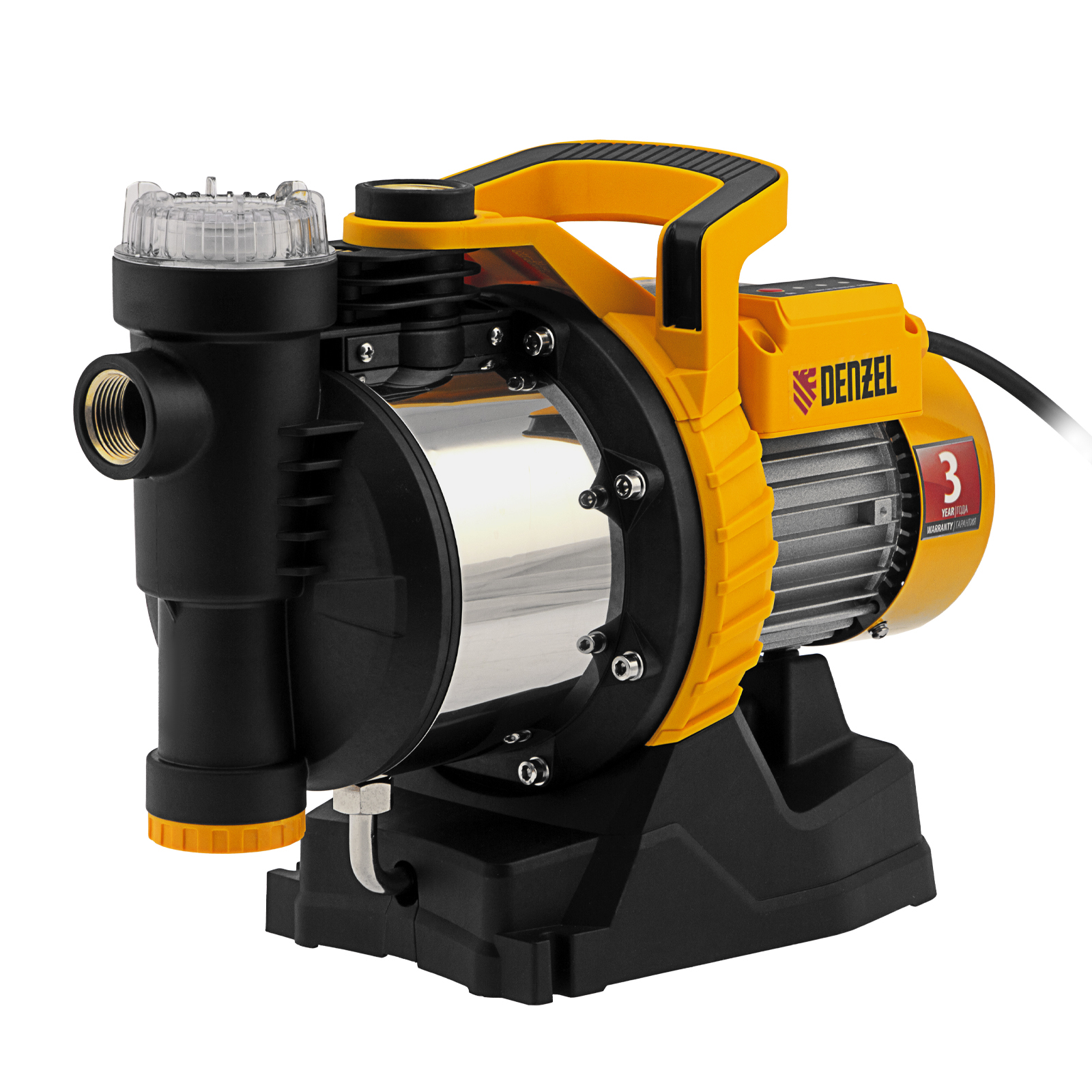 Садовый поверхностный насос GP1100SS, 1100 Вт, 4000 л/ч, подъем 45 м, пластик Denzel (97305)