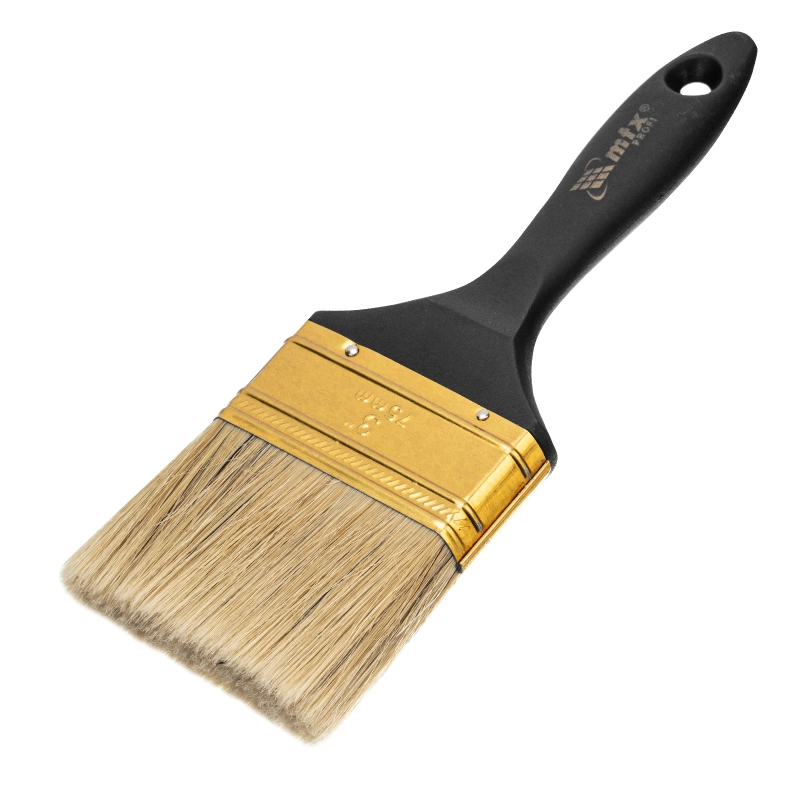 Кисть плоская "Профи" 3", натуральная щетина, пластмассовая ручка MTX (83164)