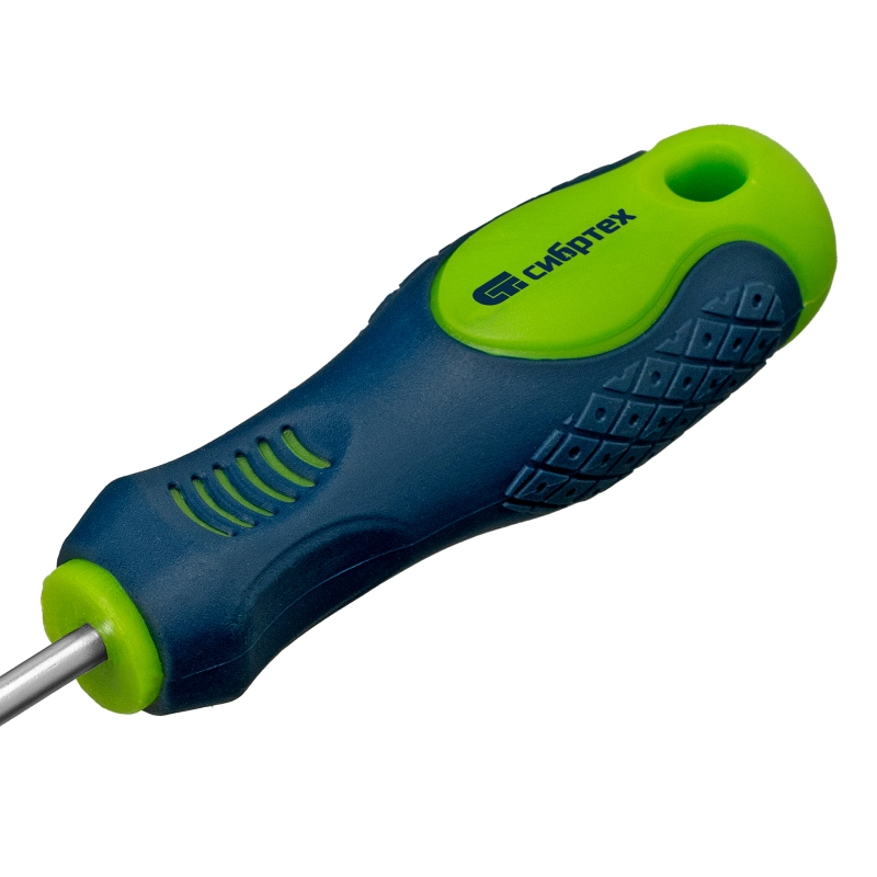 Отвертка, SL4 х 100 мм, CrV, двухкомпонентная рукоятка Сибртех (11861)