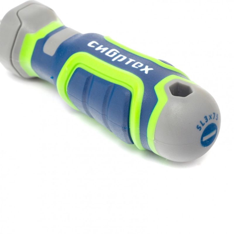 Отвертка SL3 х 75 мм, CrV, четырехкомпонентная рукоятка Сибртех (12266)