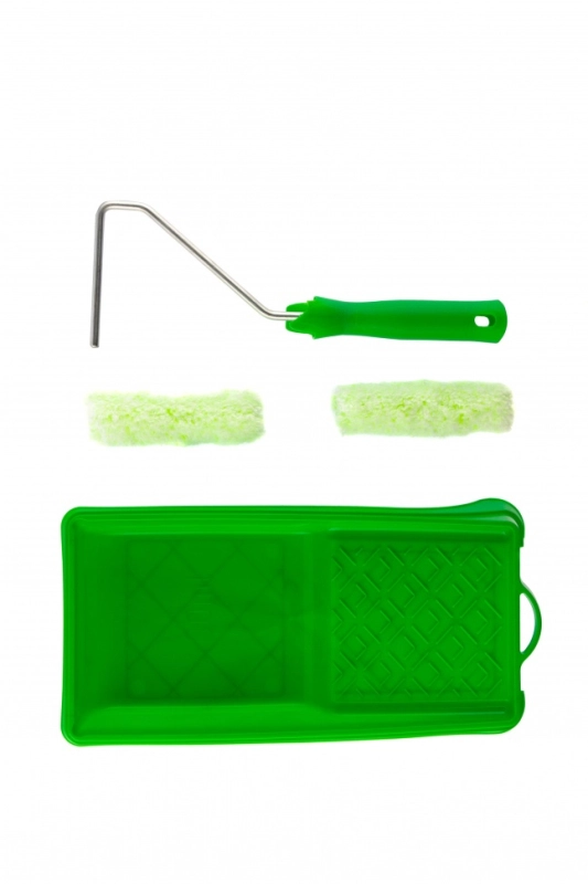 Малярный набор для работ по дереву: кювета 150 мм х 290 мм и мини-валик 110 мм Сибртех (80454)