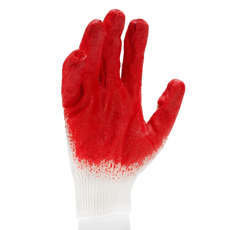 Перчатки трикотажные, облив из натурального латекса, 13 класс (67856)