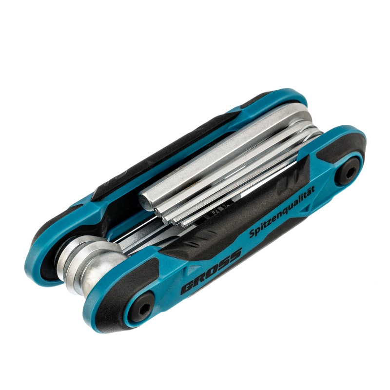 Набор ключей имбусовых HEX, складные, 8 шт CrV Gross (16412)