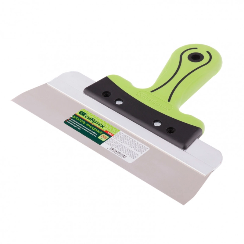 Шпатель фасадный, нержавеющая сталь, 250 мм, двухкомпонентная ручка Сибртех (85582)