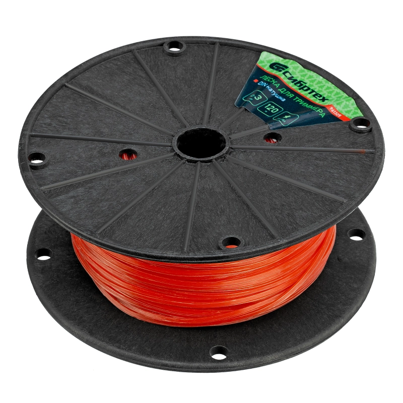 Леска для триммера звезда, на DIN катушке, 3 мм х 120 м, Сибртех (961325)