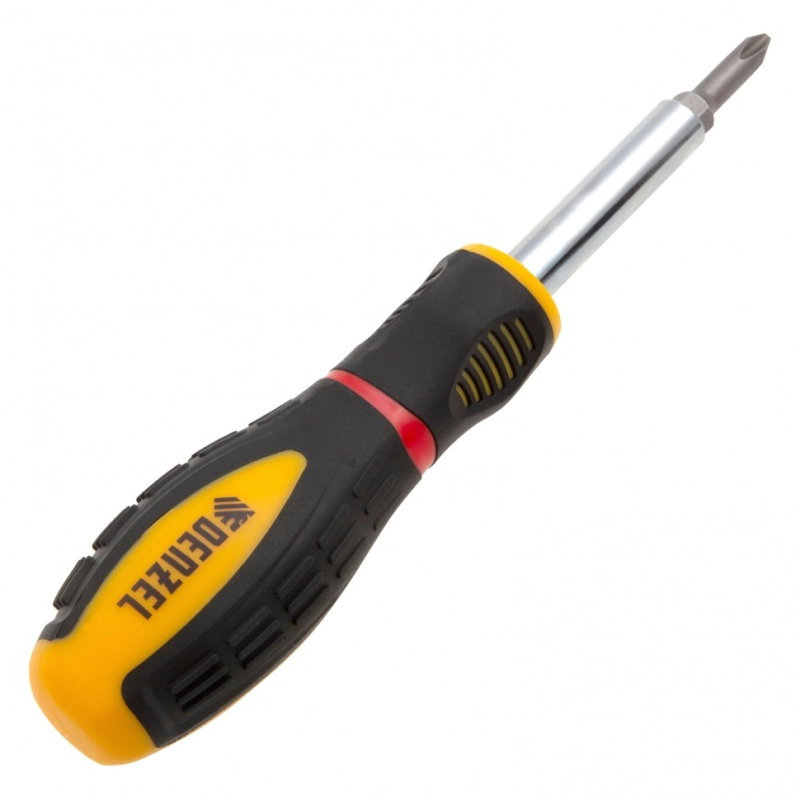 Отвертка комбинированная, SL3/16"-PH1, SL1/4"-PH2, 3-х компонентная рукоятка Denzel (7713381)