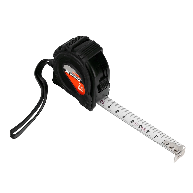 Рулетка Black,3 м х 16 мм,обрезиненный корпус Matrix (31013)