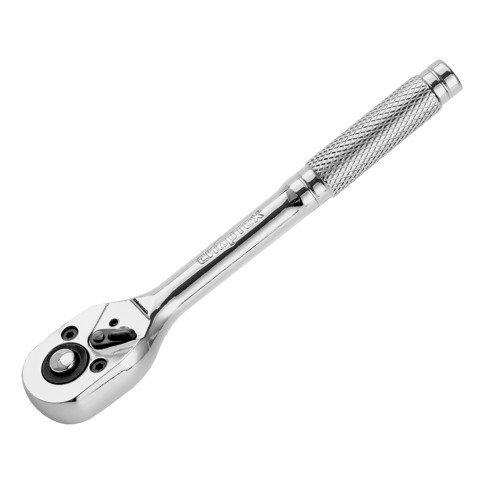 Ключ-трещотка 1/4", 45 зубьев, цельнометаллический, с быстрым сбросом, CrV, хром Сибртех (14014)