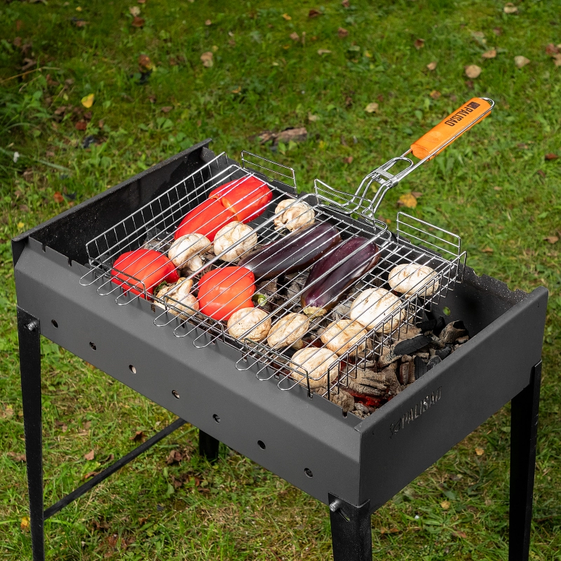 Решетка гриль 315 х 410 х 70 мм, объемная, хромированная Camping Palisad (69562)
