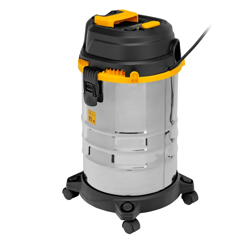 Пылесос строительный RVC30, 1400 Вт, бак 30 л, шланг 3 м, розетка с автосинхр. Denzel (28203)