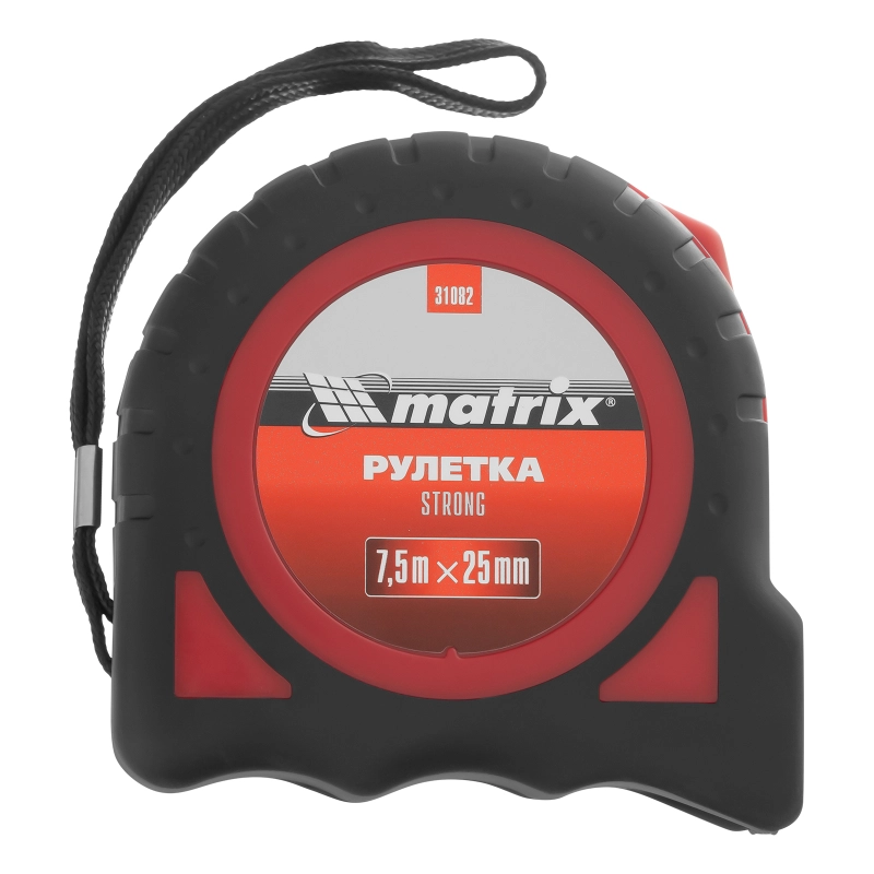 Рулетка Strong,7,5 м х 25 мм,обрезиненный корпус Matrix (31082)