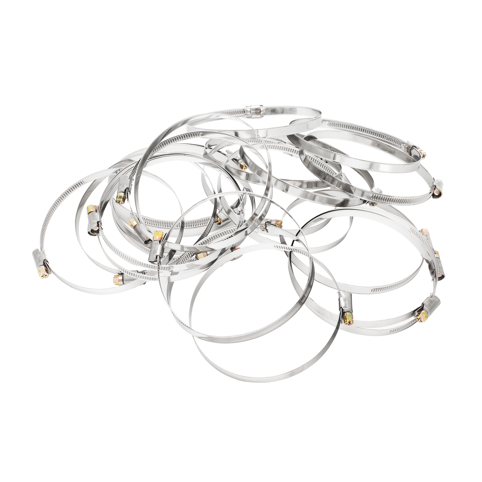 Хомуты нержавеющая сталь, Стандартное болтовое крепление 100-120 мм, 25 штук в упаковке, ширина 9 мм Сибртех (47589)