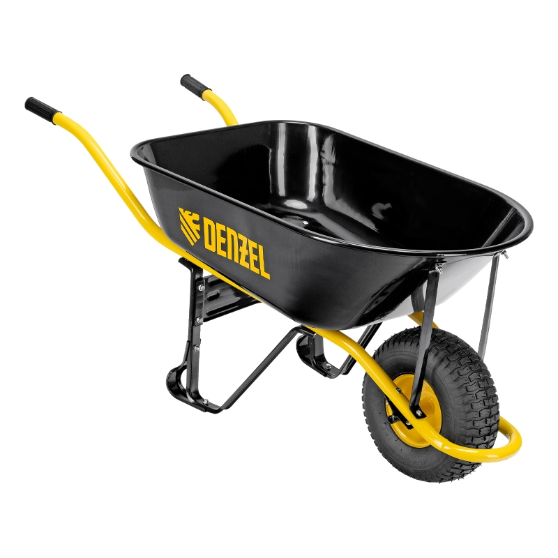 Тачка строительная, усиленная, объем 130 л, 230 кг, колесо 15х6.00-6 Denzel (689965)