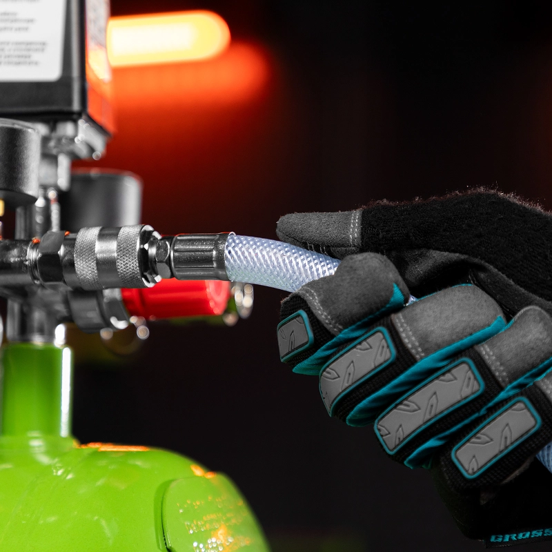 Шланг пневматический ПВХ, 10 x 16 мм, 18 бар, армированный, прозрачный, быстросъемное соединение, 15 м Stels (57025)