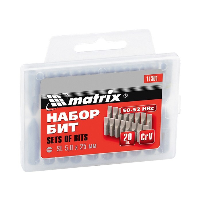 Бита PH1 x 25 мм, сталь 45Х, 20 шт, пластиковый бокс Matrix (11350)