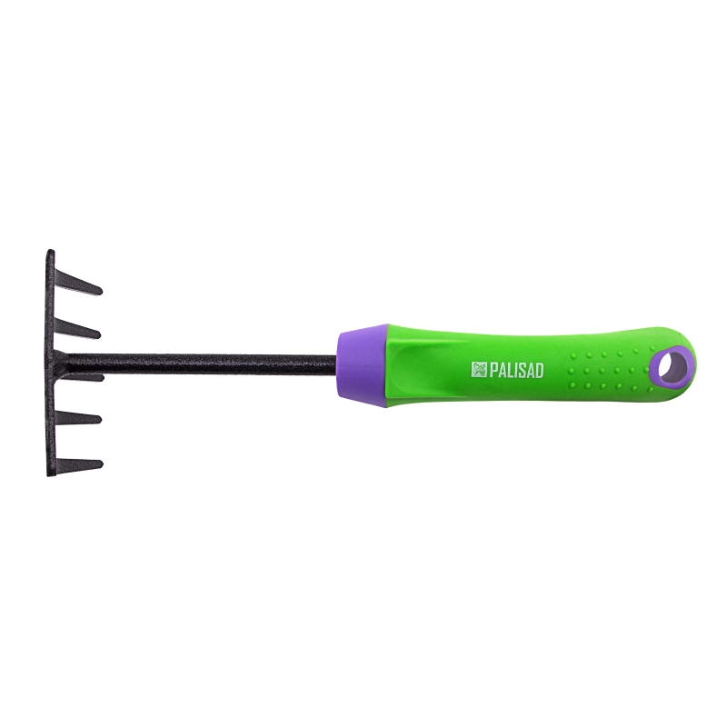 Грабли 5 - зубые, 90 х 265 мм, стальные, обрезиненная эргономичная рукоятка, Era, Palisad (61777)