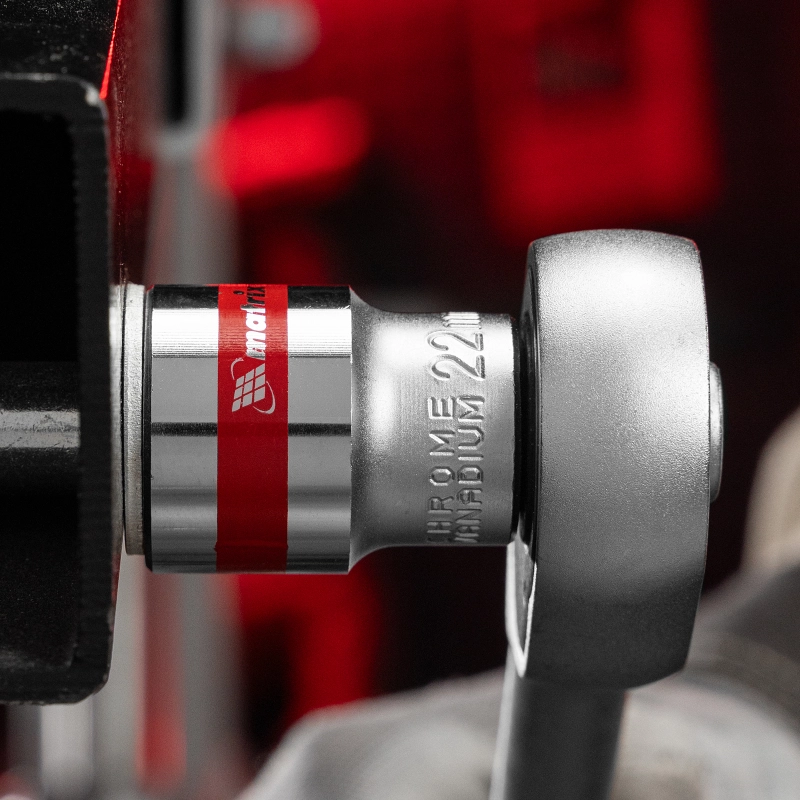 Головка торцевая, 22 мм, шестигранная, CrV, под квадрат 1/2, хромированная Matrix (13122)