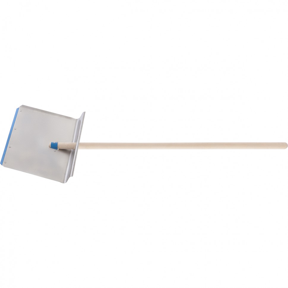 Лопата для уборки снега тротуарная, алюминиевая, 400 х 400 х 1420, деревянный черенок, Сибртех (61488)