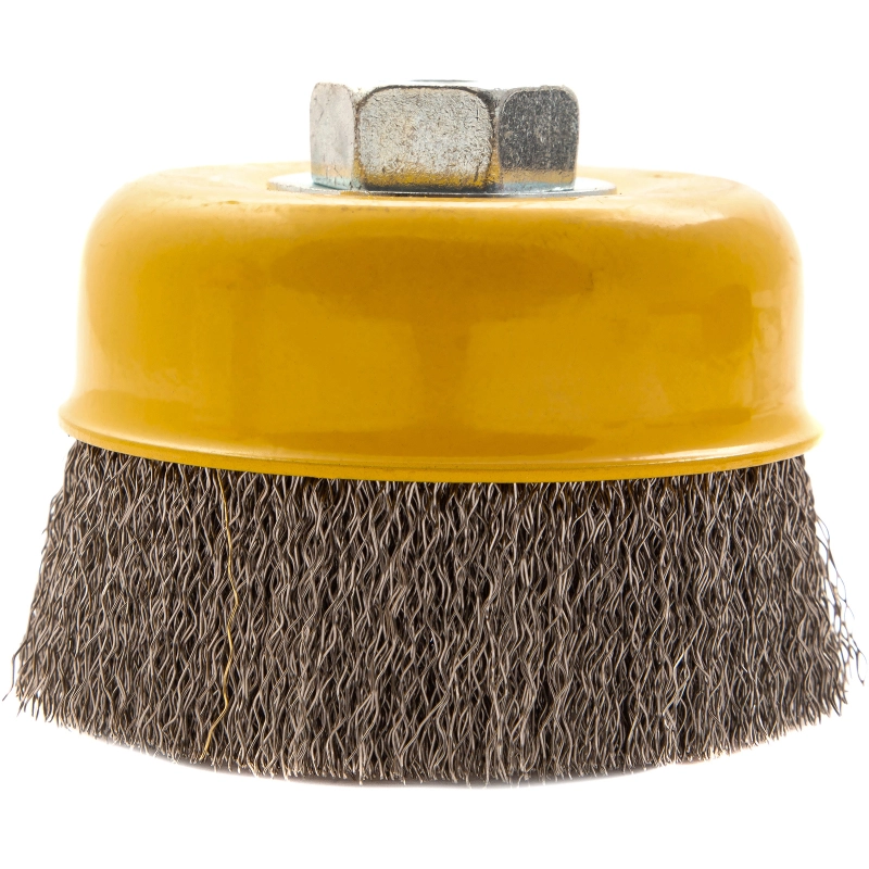 Щетка для УШМ, 100 мм, "Чашка", витая нержавеющая проволока 0.3 мм, М14 Denzel (746053)