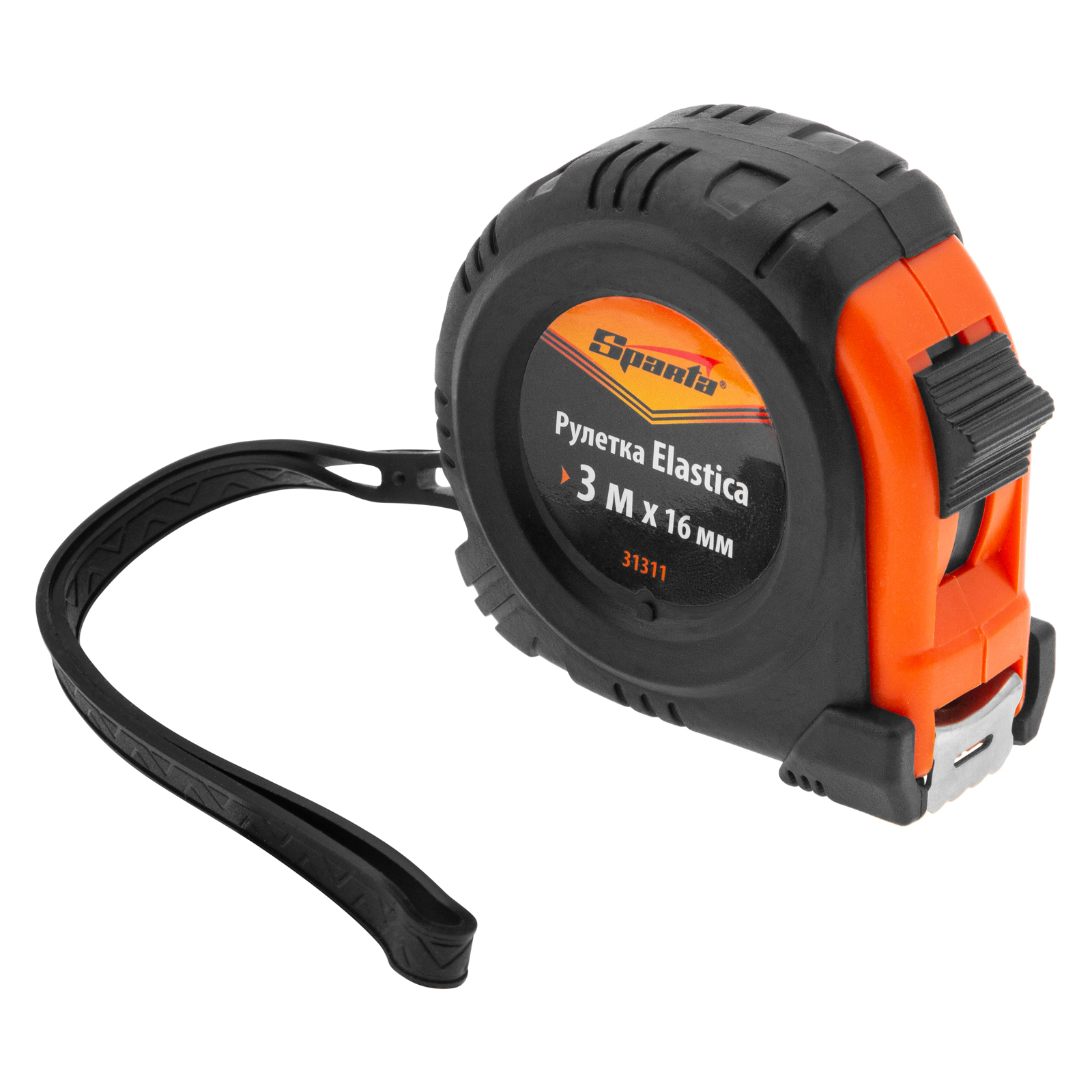 Рулетка Elastica,3 м х 16 мм,обрезиненный корпус Sparta (31311)