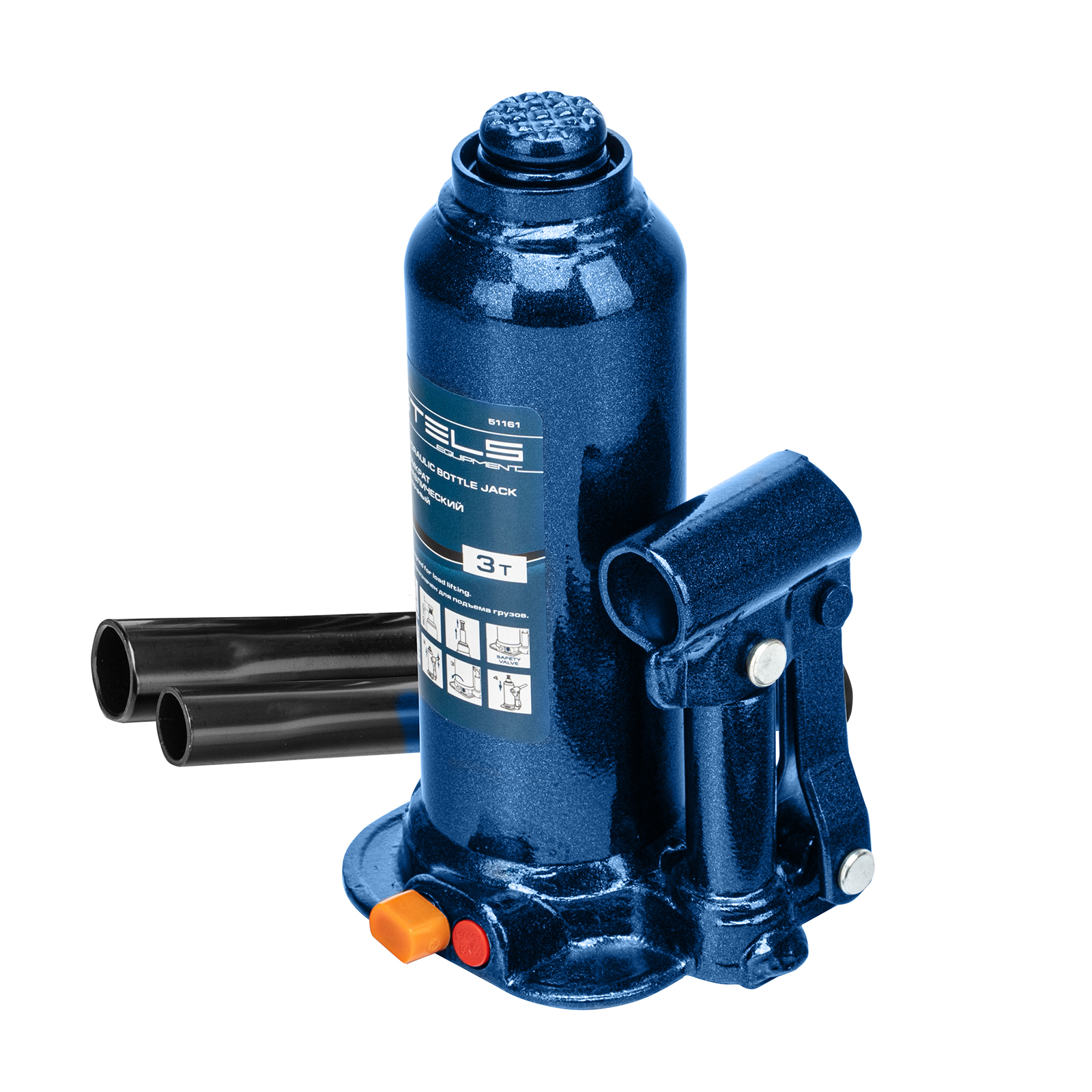 Домкрат гидравлический бутылочный, 3 т, h подъема 188-363 мм Stels (51161)