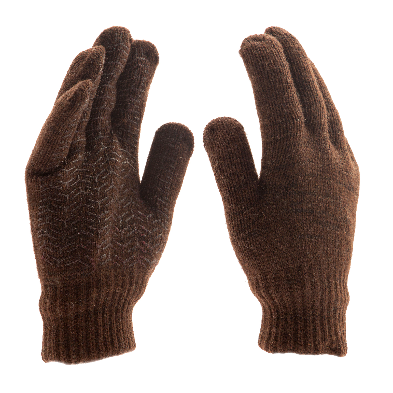 Перчатки трикотажные, двойные, верблюжья и овечья шерсть, ПВХ покрытие, Сибртех (68635)