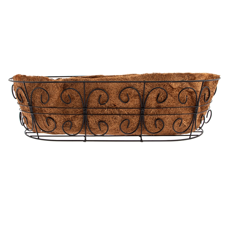 Пристенное кашпо с декором, 74 х 20 см, с кокосовой корзиной Palisad (69014)