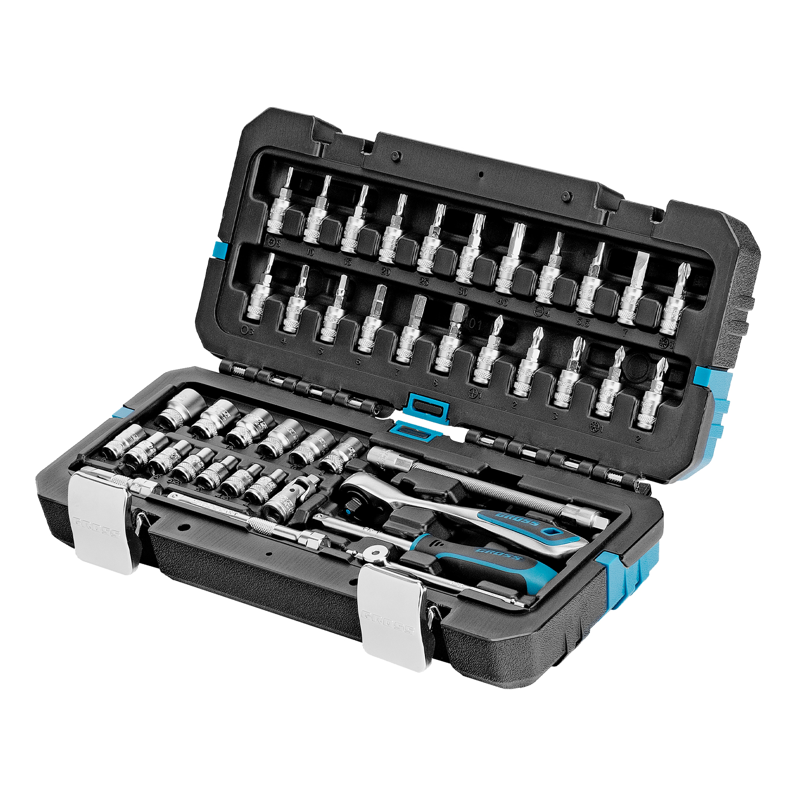 Набор инструментов, 1/4", CrV, 120 зубьев, 42 предмета Gross (14146)