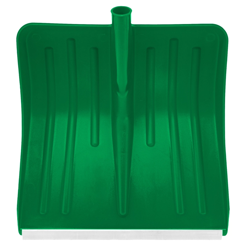 Лопата для уборки снега пластиковая, зеленая, 420 х 425 мм, без черенка, Сибртех (61619)