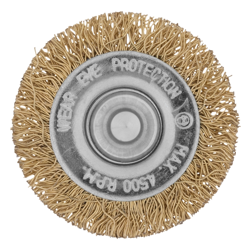 Щетка для дрели, 40 мм, плоская со шпилькой, латунированная витая проволока Matrix (74442)