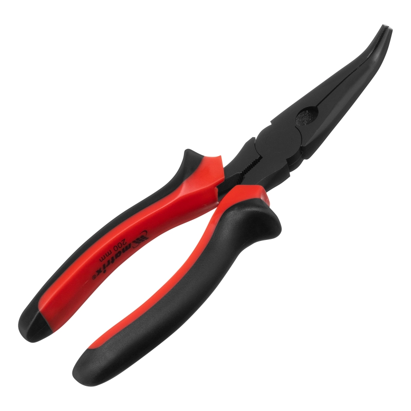 Длинногубцы изогнутые Black Nickel, 200 мм, двухкомпонентные рукоятки Matrix (17462)