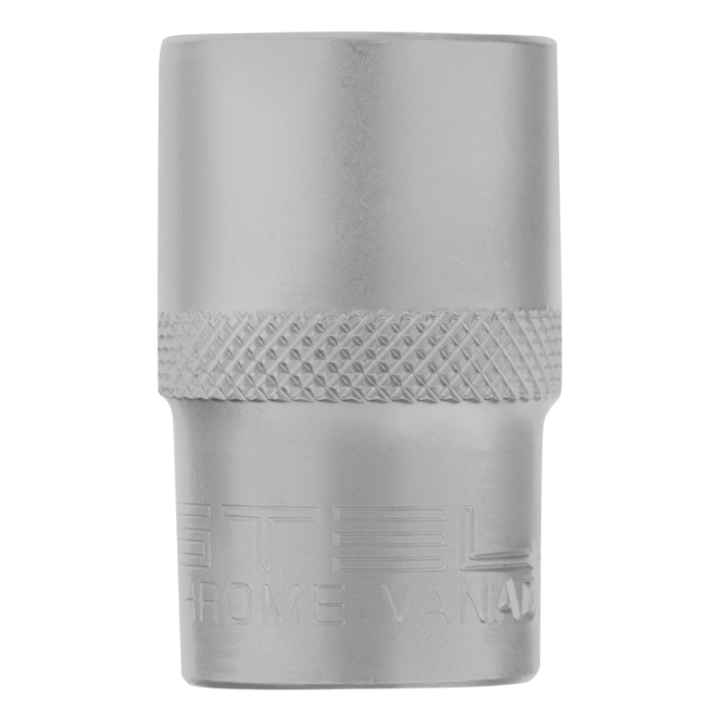 Головка торцевая, 17 мм, двенадцатигранная, CrV, под квадрат 1/2, хромированная Stels (13662)