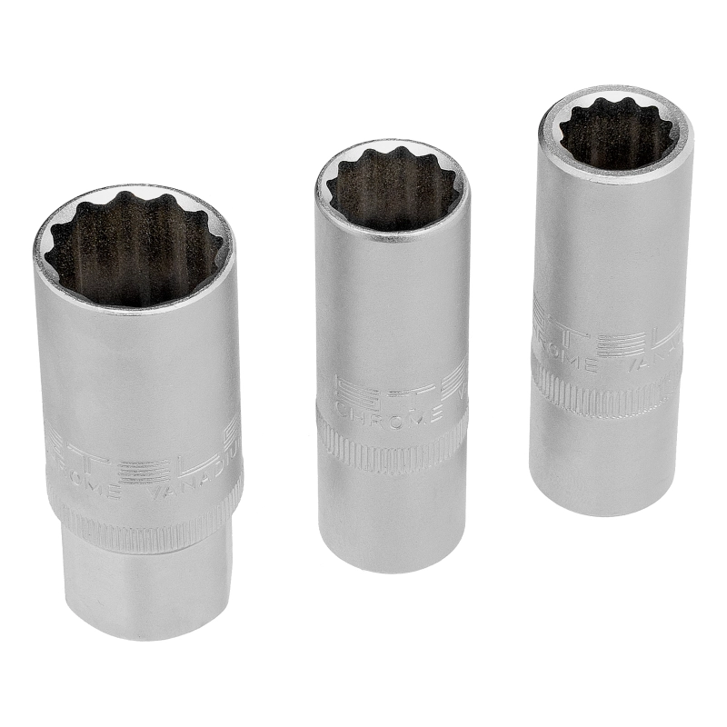 Набор инструментов 1/2", 1/4", CrV, 12 гранные головки, пластиковый кейс, 109 предмета Stels (14122)