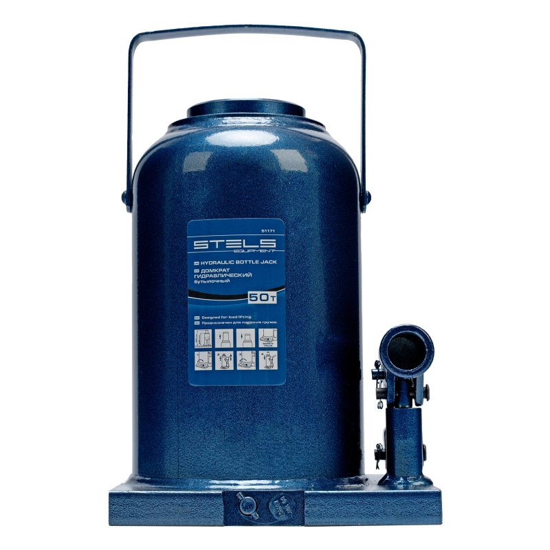 Домкрат гидравлический бутылочный, 50 т, h подъема 280-450 мм Stels (51171)